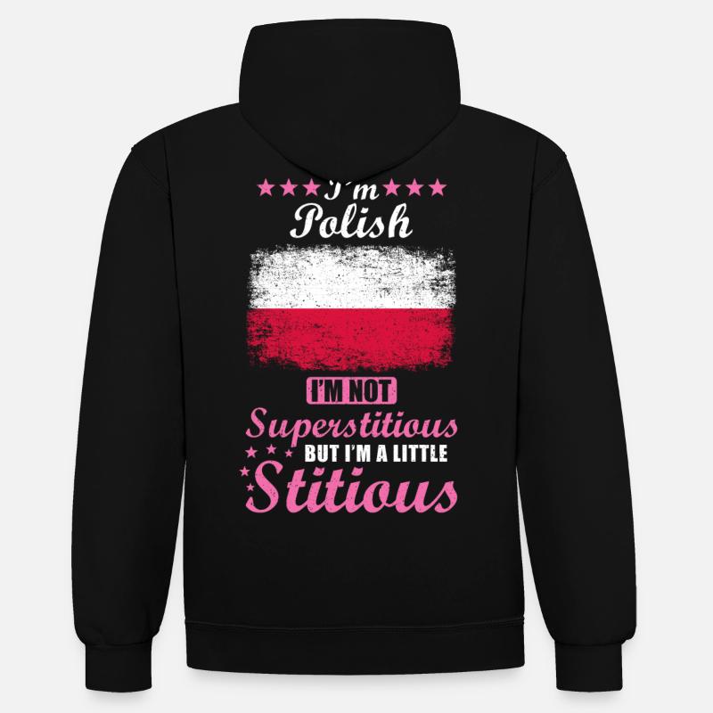 Femme polonaise Superstitieuse Stitious - Sweat à capuche contrasté - noir/rouge