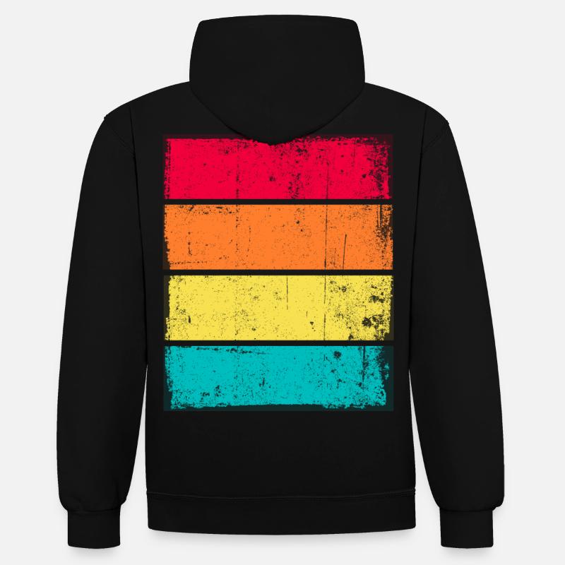 Sunset Grunge Arrière-plan - Sweat à capuche contrasté - noir/rouge