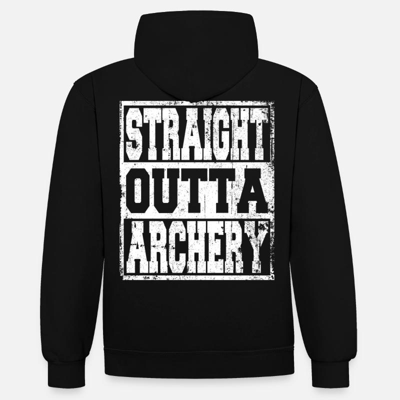 Tir à l’arc drôle - Sweat à capuche contrasté - noir/rouge