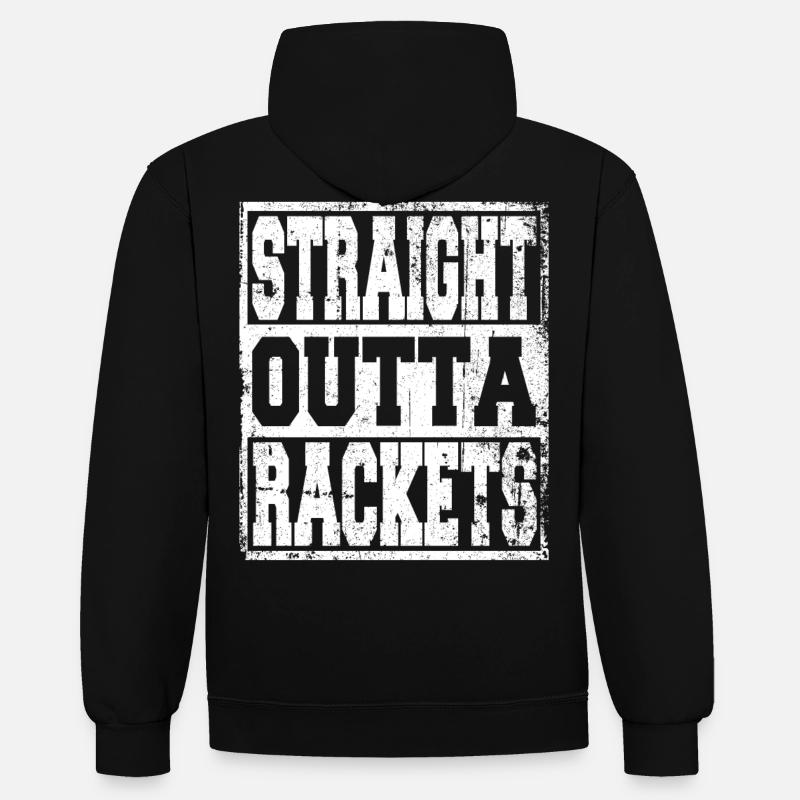 Racket dit drôle - Sweat à capuche contrasté - noir/rouge