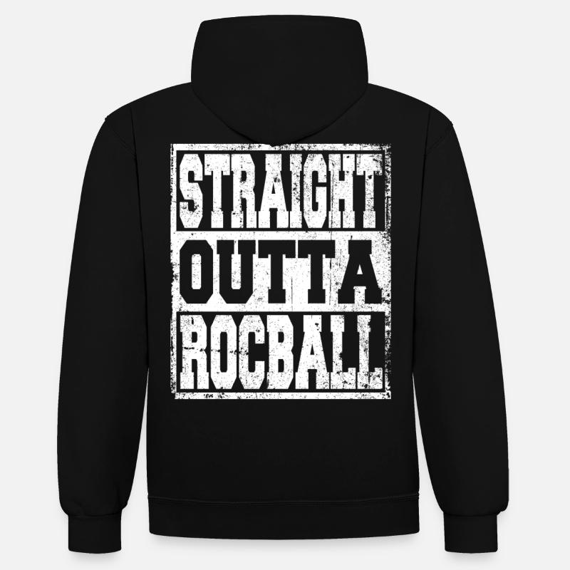 Rocball dit drôle - Sweat à capuche contrasté - noir/rouge