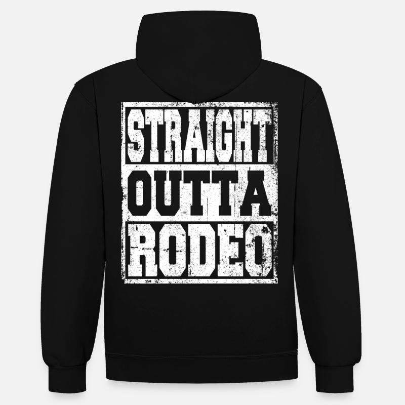 Rodéo en disant drôle - Sweat à capuche contrasté - noir/rouge