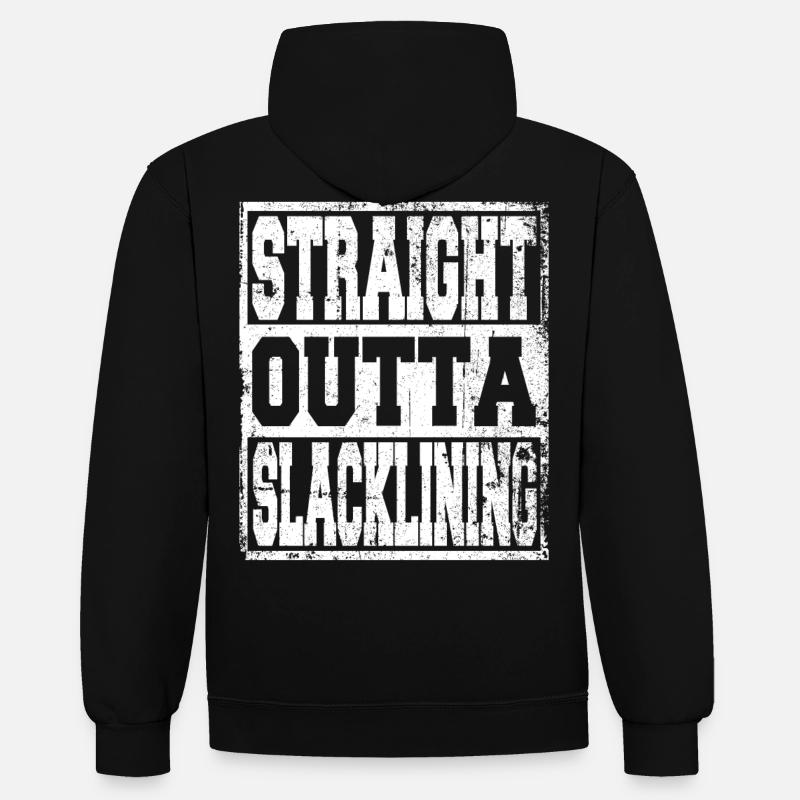 Slacklinging disant drôle - Sweat à capuche contrasté - noir/rouge