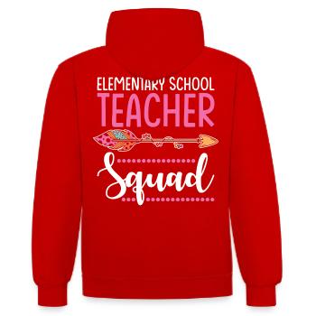 groupe d'enseignants du primaire - Sweat à capuche contrasté - rouge/blanc - Dos - Luana (180cm)