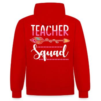 Lehrerin Gruppe - Kontrast-Hoodie - Rot/Weiß - Hinten - Luana (180cm)