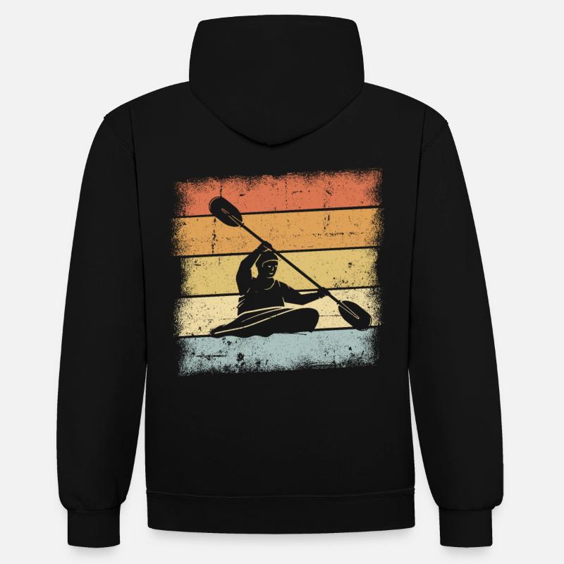Tenue de kayak - Sweat à capuche contrasté - noir/rouge