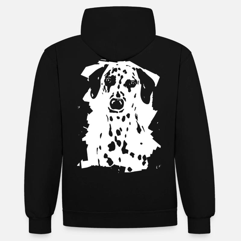 Dalmate - Sweat à capuche contrasté - noir/rouge