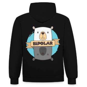 T-shirt bipolaire - Ours polaire Idée cadeau bipolaire - Sweat à capuche contrasté - noir/rouge - Dos - Nico (186cm)