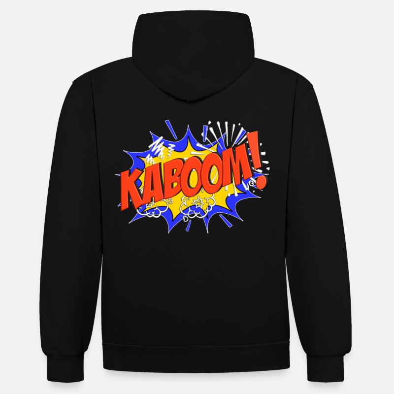 KABOOM Comic KABOOM ! - Sweat à capuche contrasté - noir/rouge