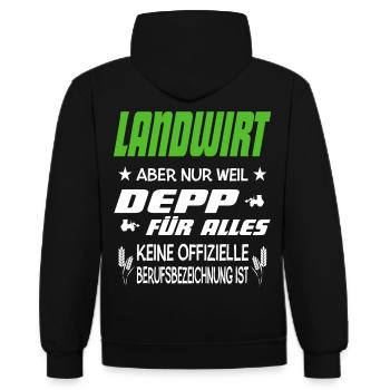 Landwirt lustiger Spruch Landwirtschaft - Kontrast-Hoodie - Schwarz/Rot - Hinten - Nico (186cm)