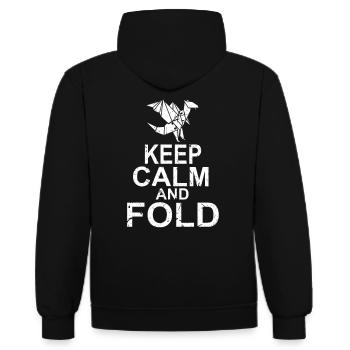 Origami Drachen Falten - Kontrast-Hoodie - Schwarz/Rot - Hinten - Nico (186cm)
