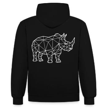 Polygone de rhinocéros - Sweat à capuche contrasté - noir/rouge - Dos - Nico (186cm)