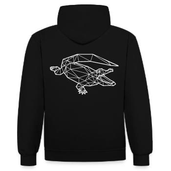 Polygone de crocodile - Sweat à capuche contrasté - noir/rouge - Dos - Nico (186cm)