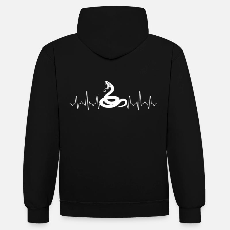 Battement de coeur de serpent - Sweat à capuche contrasté - noir/rouge