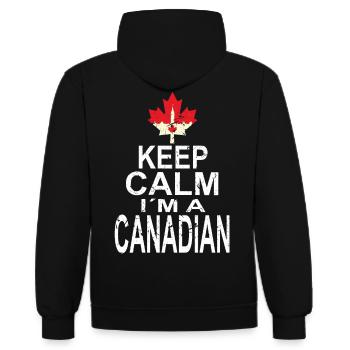Keep Calm Im a Canadian - Contrast hoodie - black/red - Back - Nico (186cm)