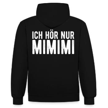Ich hör nur mimimi - Kontrast-Hoodie - Schwarz/Rot - Hinten - Nico (186cm)