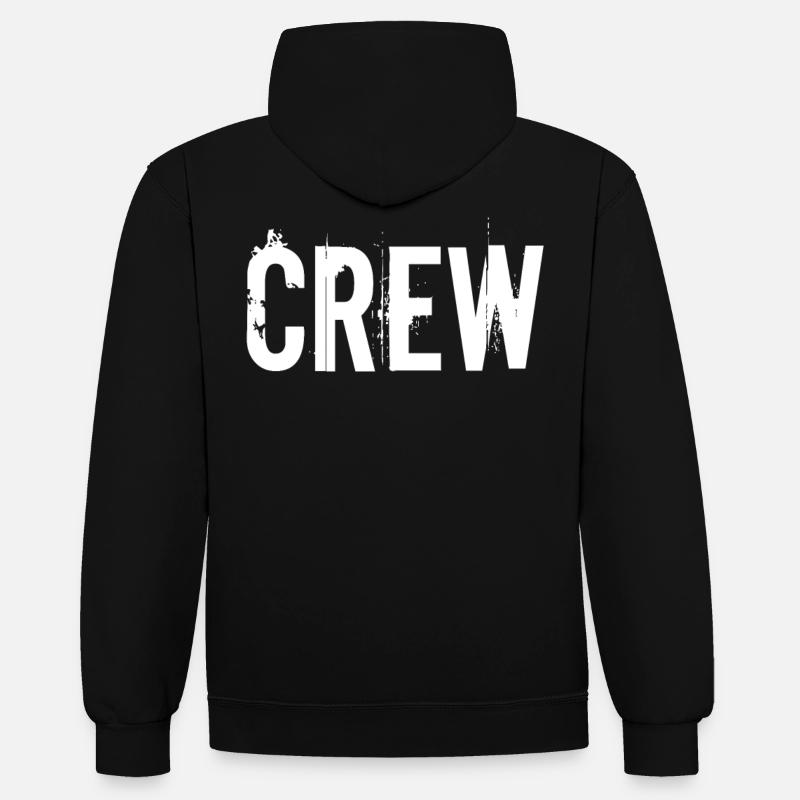 Crew - Kontrast-Hoodie - Schwarz/Rot