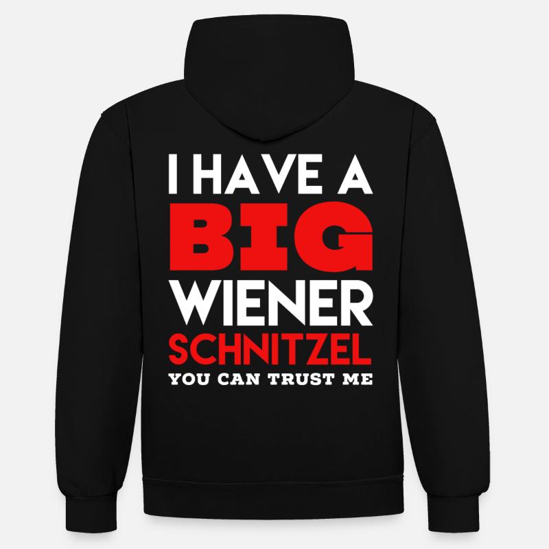 Wiener Schnitzel disant - Sweat à capuche contrasté - noir/rouge