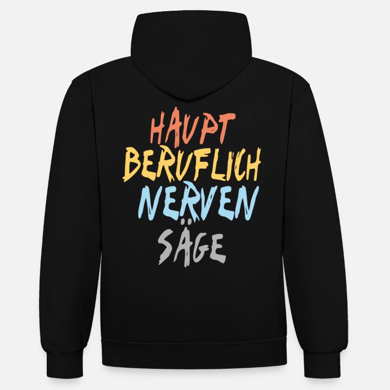 Nervensäge - Kontrast-Hoodie - Schwarz/Rot