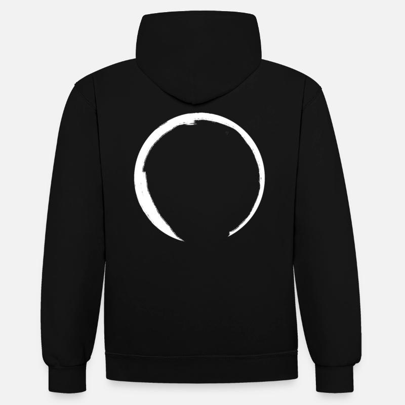 Bouddhisme Zen Circle - Sweat à capuche contrasté - noir/rouge