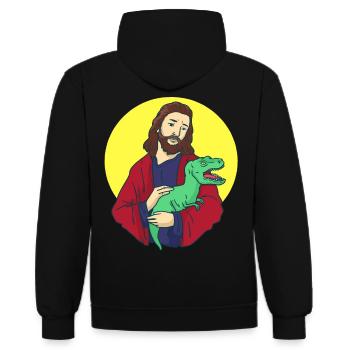 Jésus Christ - Sweat à capuche contrasté - noir/rouge - Dos - Nico (186cm)