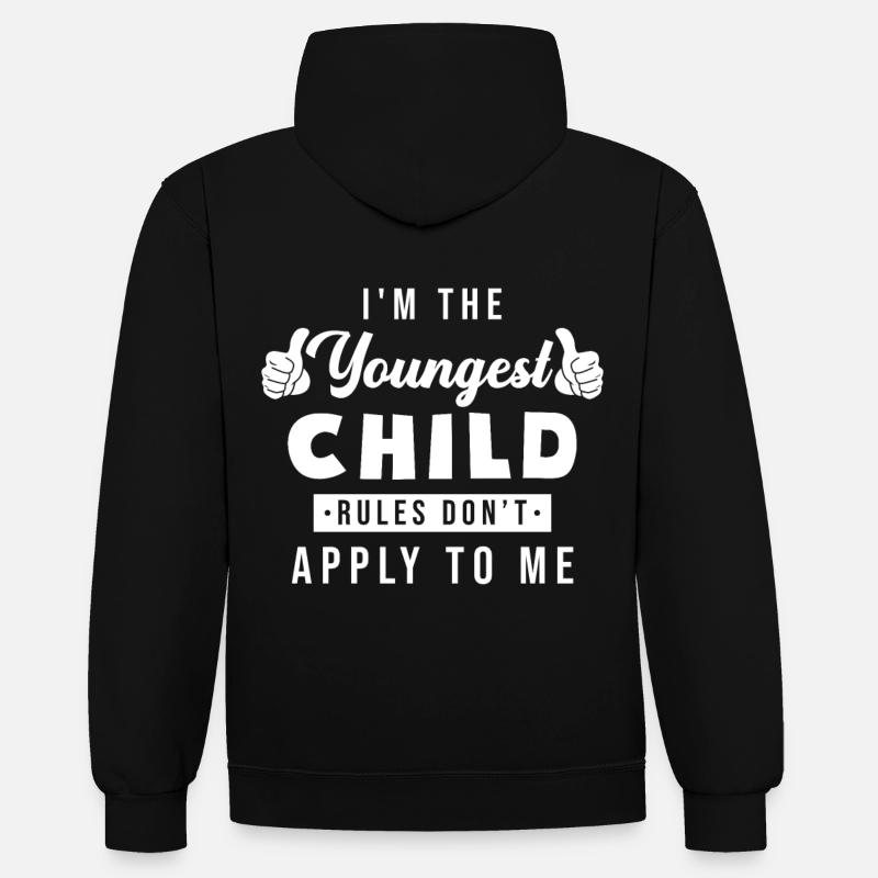 Cadet - Sweat à capuche contrasté - noir/rouge