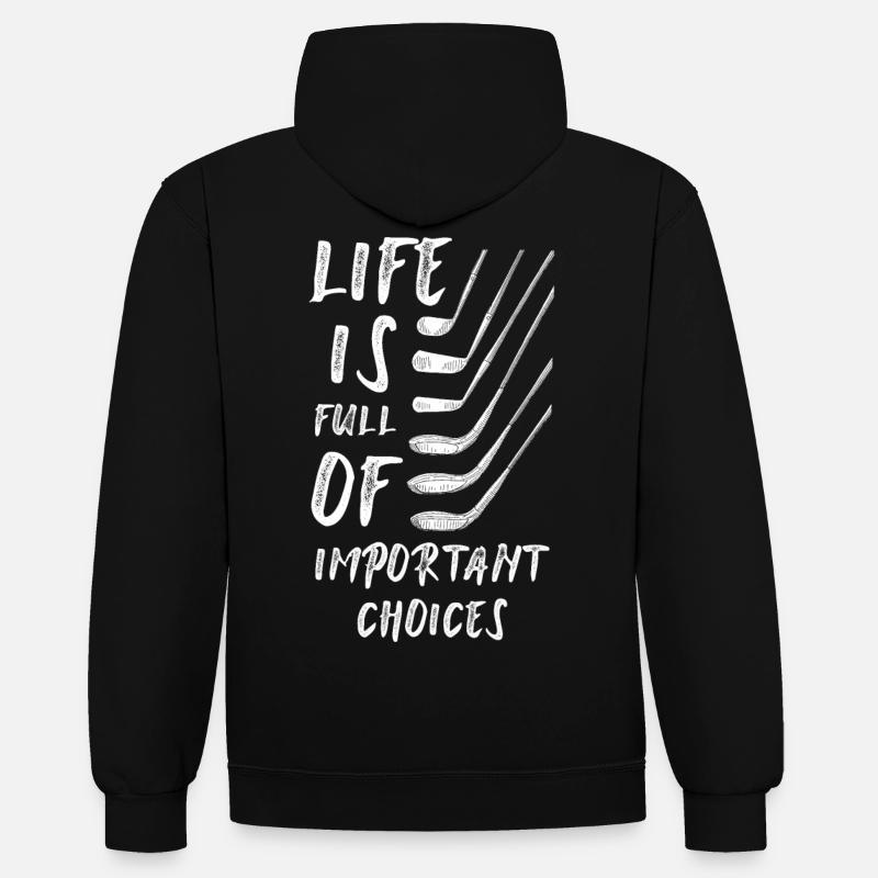 Cadeau de golf - Sweat à capuche contrasté - noir/rouge