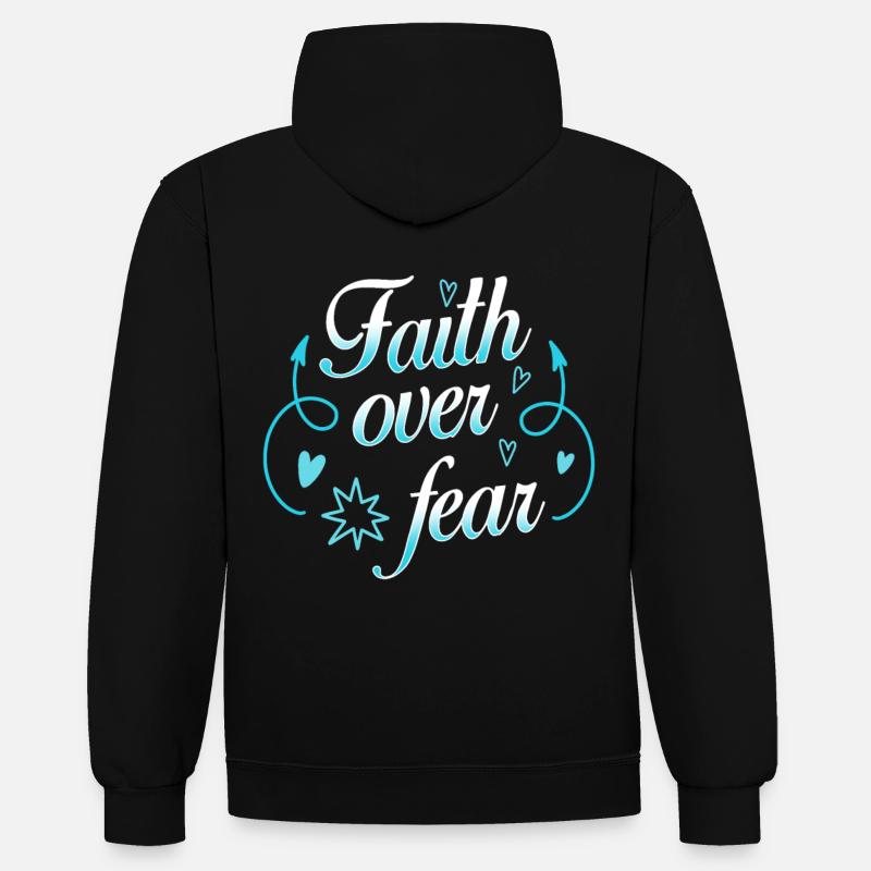 La foi sur la peur - Sweat à capuche contrasté - noir/rouge