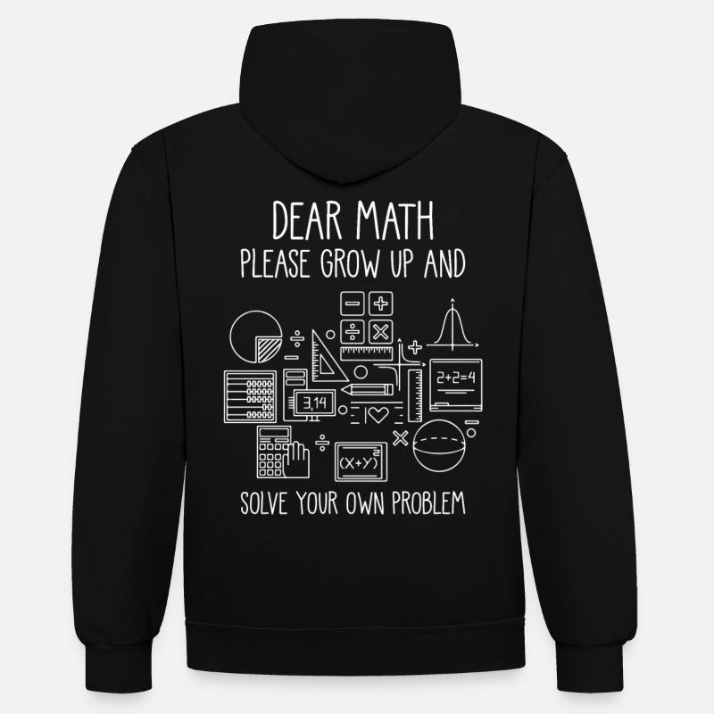Mathe Spruch Mathe werde Erwachsen - Kontrast-Hoodie - Schwarz/Rot