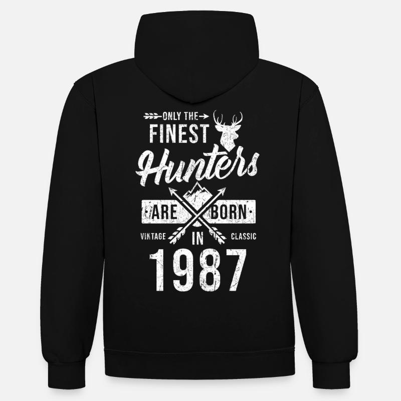 Jäger Cadeau Millésime 1987 - Sweat à capuche contrasté - noir/rouge