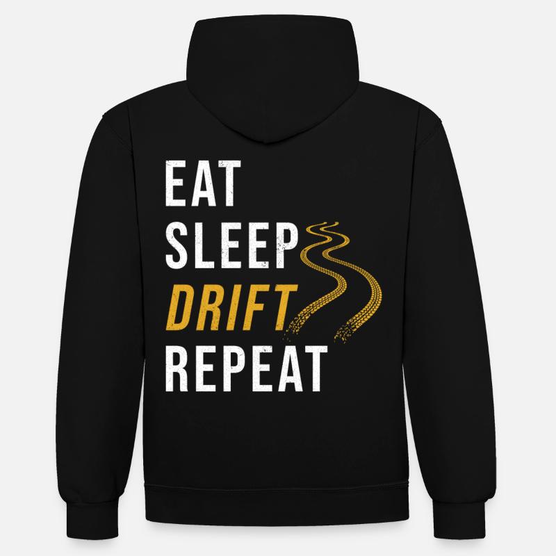 Drift Driftauto Auto Fan Spruch - Kontrast-Hoodie - Schwarz/Rot