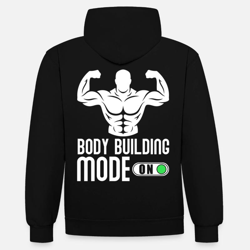 Bodybuilder Body building - Sweat à capuche contrasté - noir/rouge