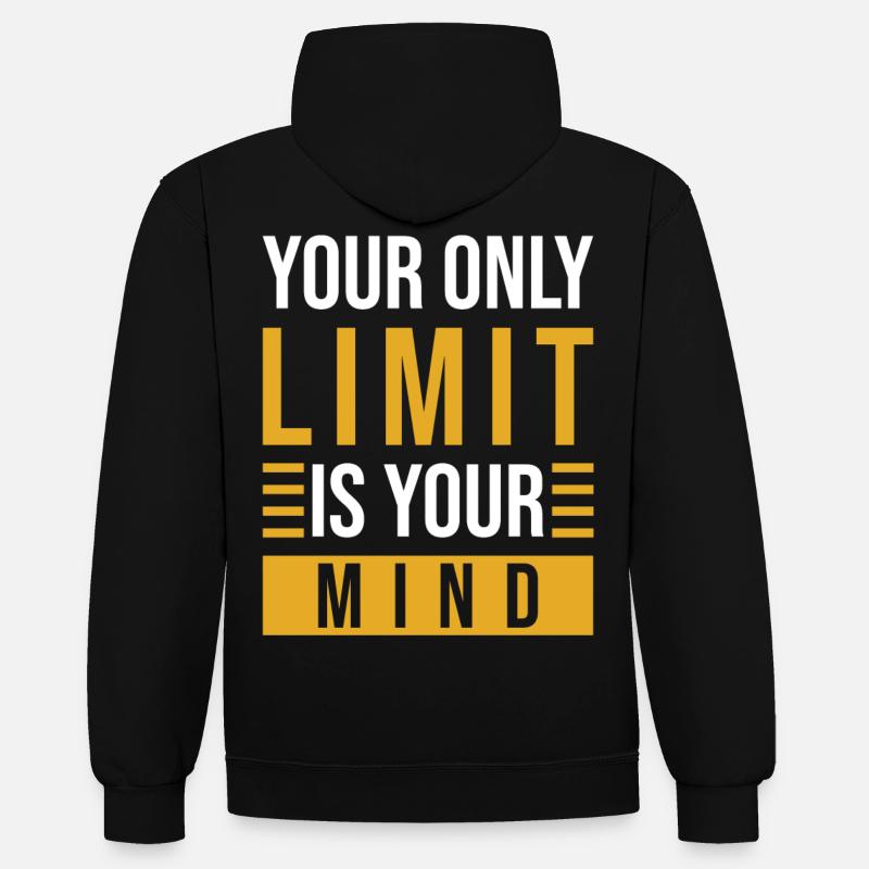 Motivation Mindset Phrase - Sweat à capuche contrasté - noir/rouge