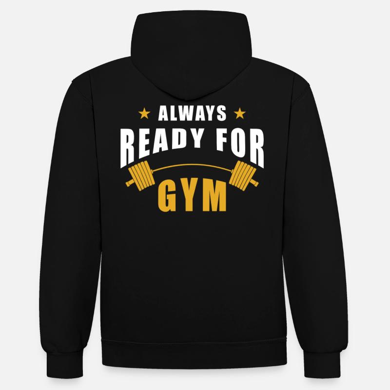 Entraînement de gym gym - Sweat à capuche contrasté - noir/rouge