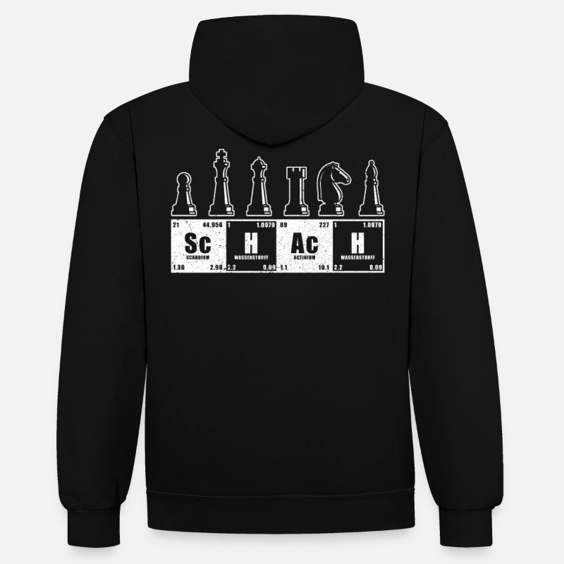 Échecs - Sweat à capuche contrasté - noir/rouge