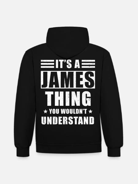James Geschenk - Kontrast-Hoodie - Schwarz/Rot