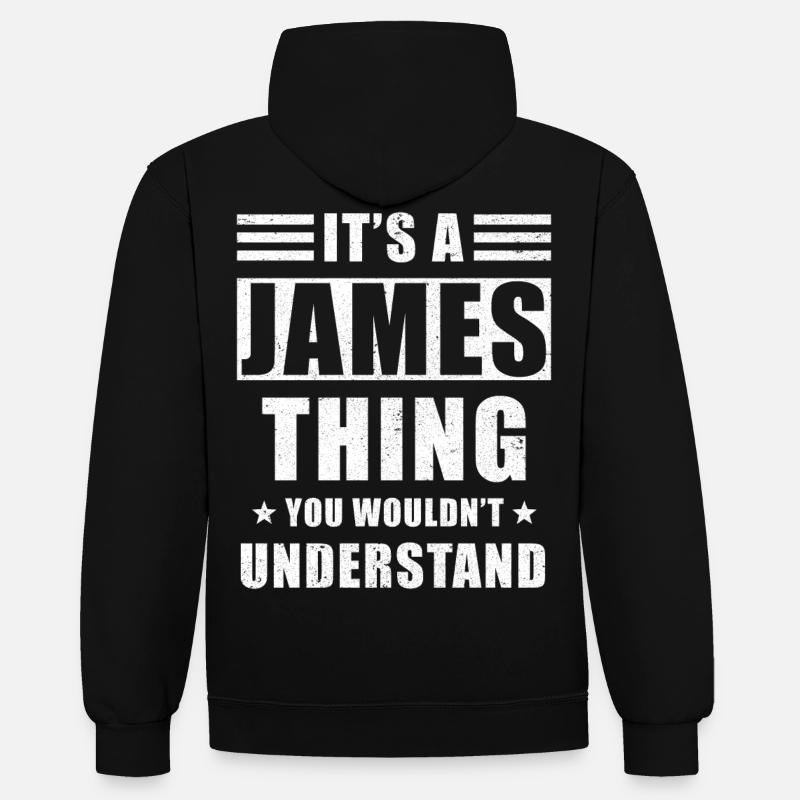 James Geschenk - Kontrast-Hoodie - Schwarz/Rot
