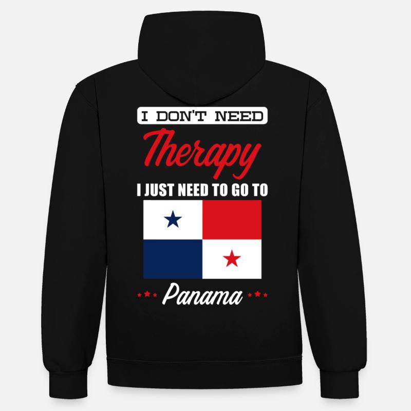 Panama - Sweat à capuche contrasté - noir/rouge