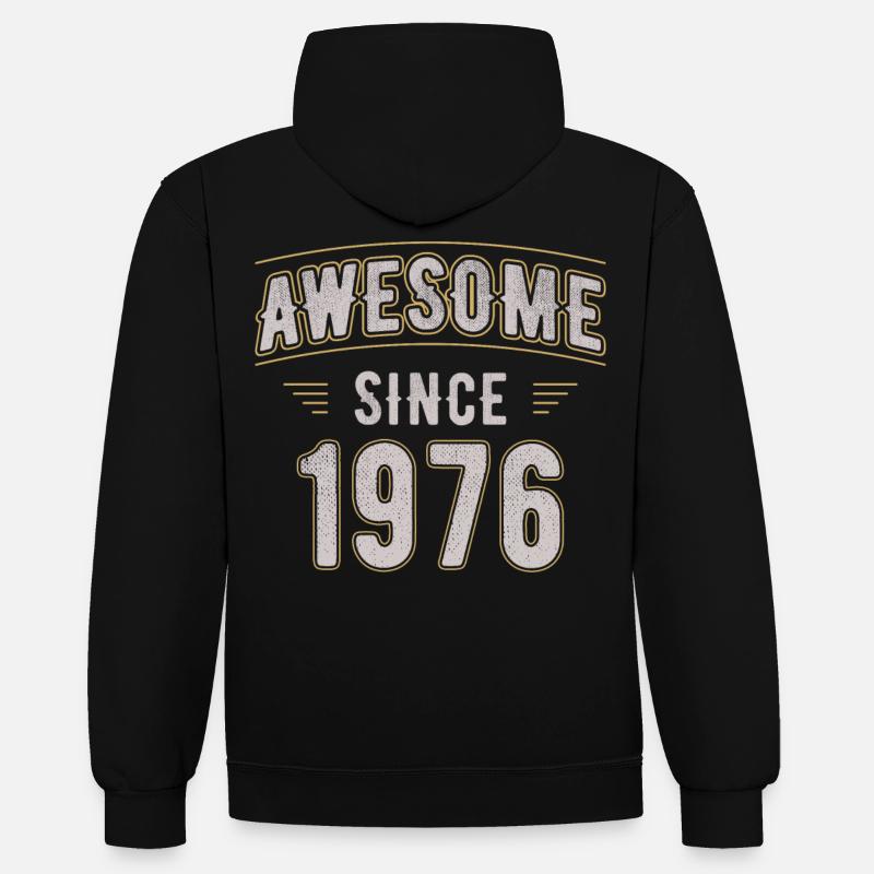Awsome since 1976 Anniversaire - Sweat à capuche contrasté - noir/rouge