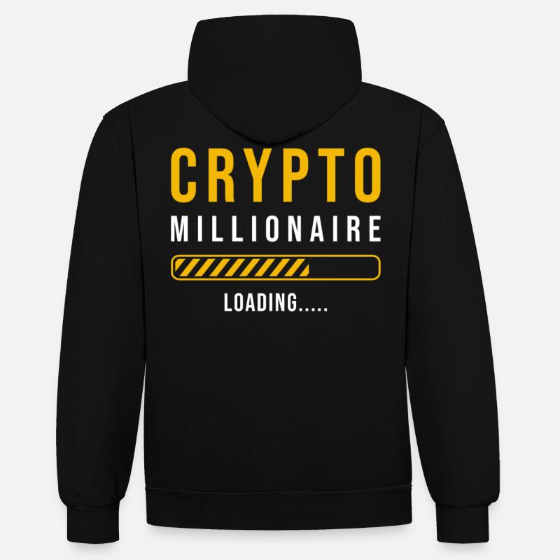 Crypto millionnaire loading - Sweat à capuche contrasté - noir/rouge