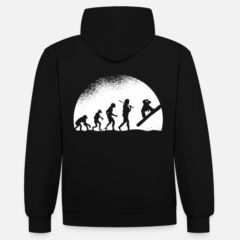Evolution Snowboarding - Sweat à capuche contrasté - noir/rouge