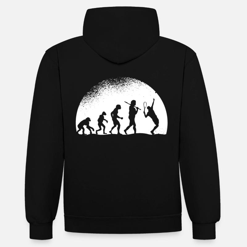 Evolution Tennis - Kontrast-Hoodie - Schwarz/Rot