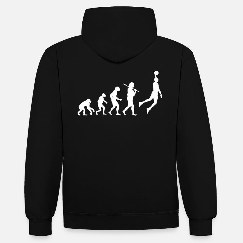 Evolution Basketball - Kontrast-Hoodie - Schwarz/Rot