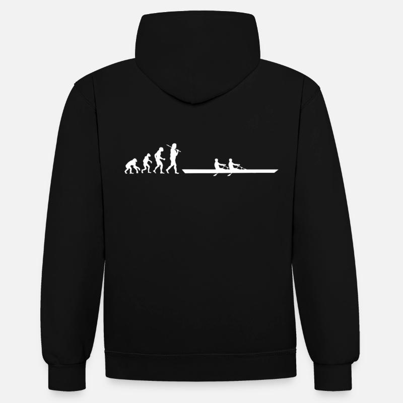 Evolution Rudern - Kontrast-Hoodie - Schwarz/Rot