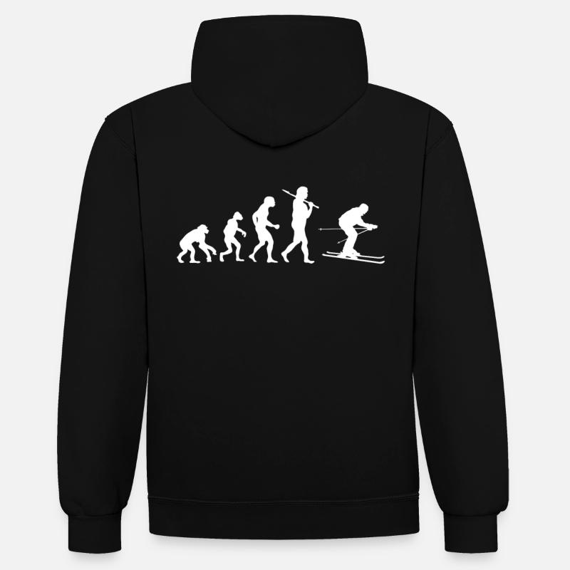 Evolution Ski - Sweat à capuche contrasté - noir/rouge