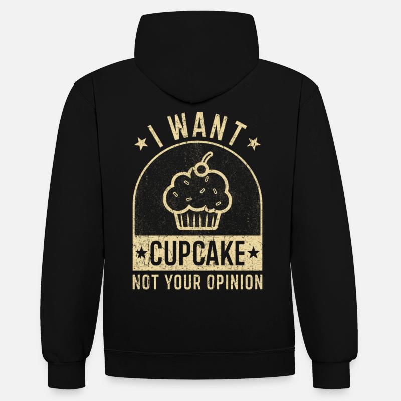 Cupcake baking gift funny - Contrast hoodie - black/red