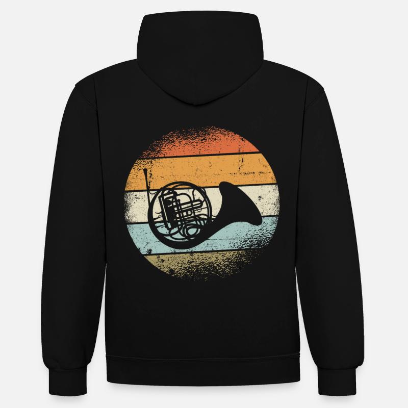 horn - Contrast hoodie - black/red