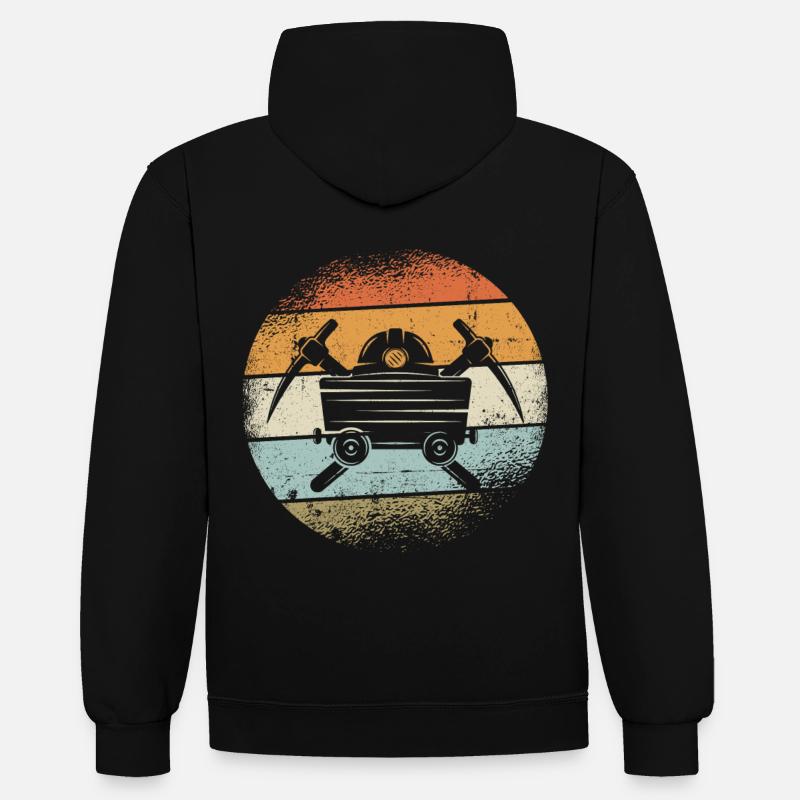 Exploitation minière - Sweat à capuche contrasté - noir/rouge