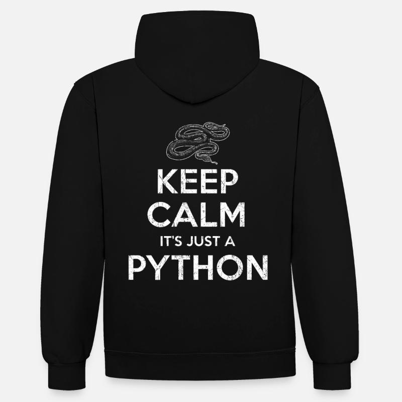 Python Schlange - Kontrast-Hoodie - Schwarz/Rot