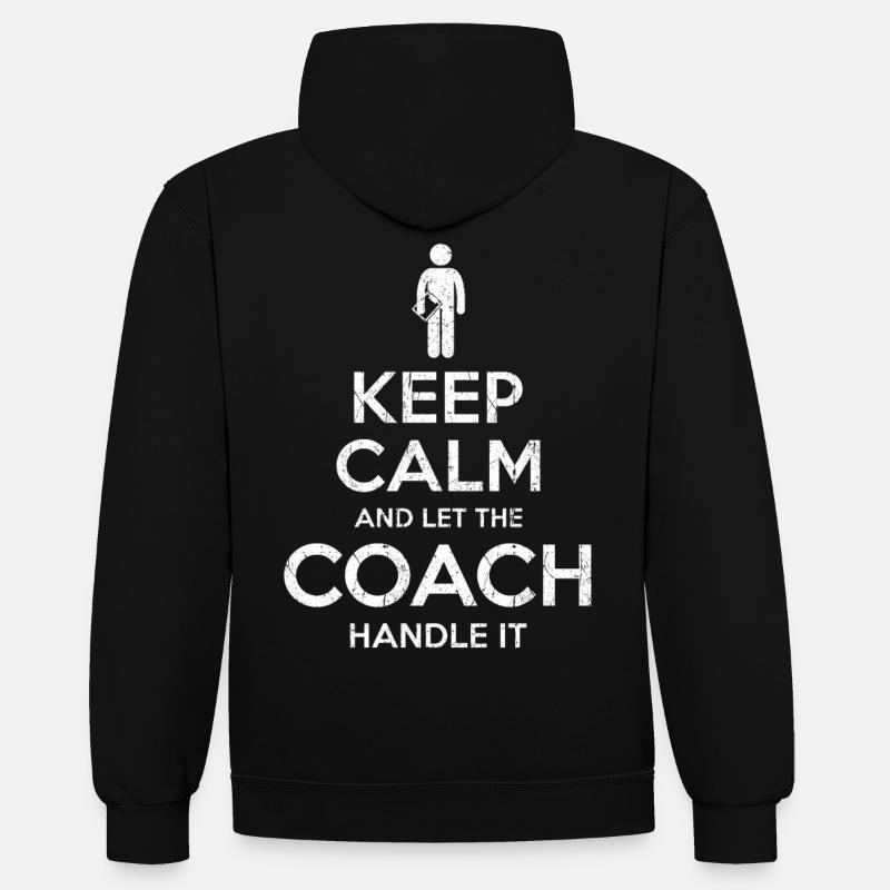 Keep Calm Coach - Sweat à capuche contrasté - noir/rouge